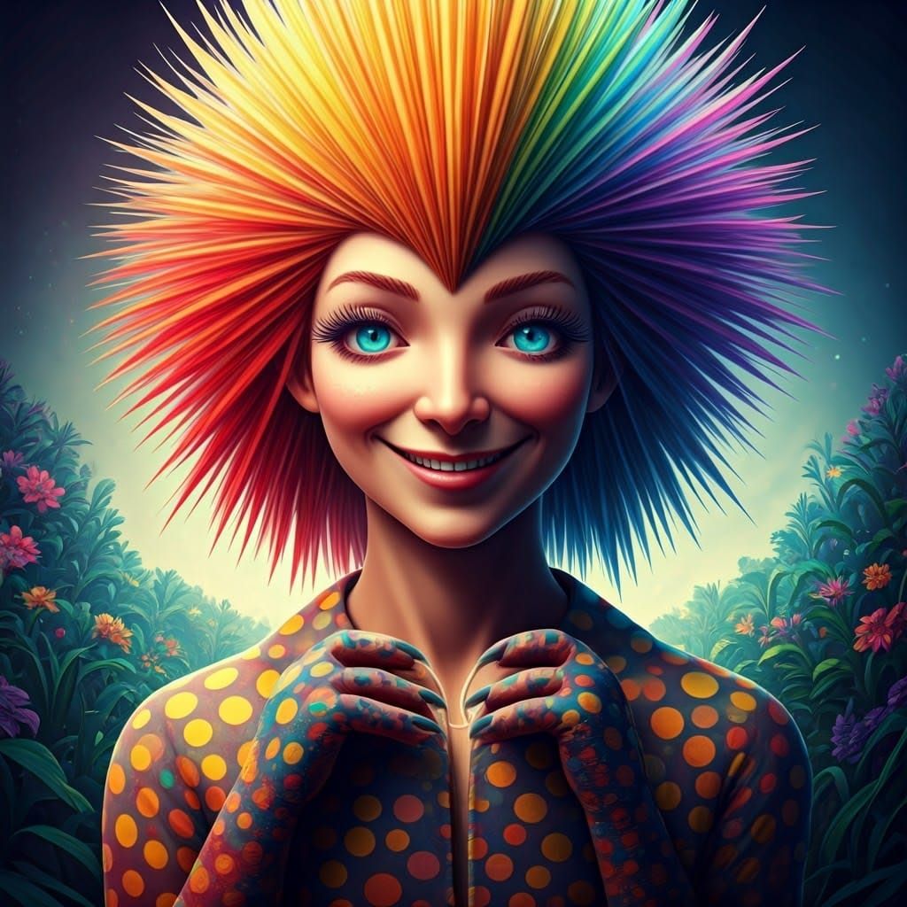 Enchanted Mythical Creature in a Vibrant, Dreamlike Landscap...