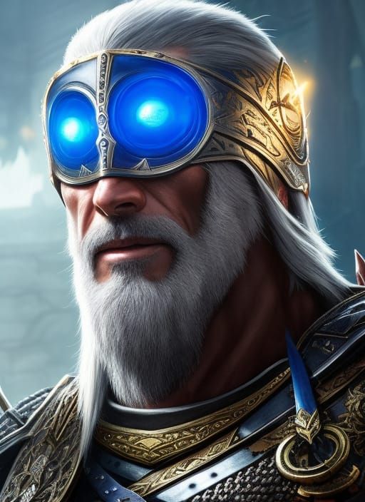 Barbarian Knight Portrait with Glowing Eye