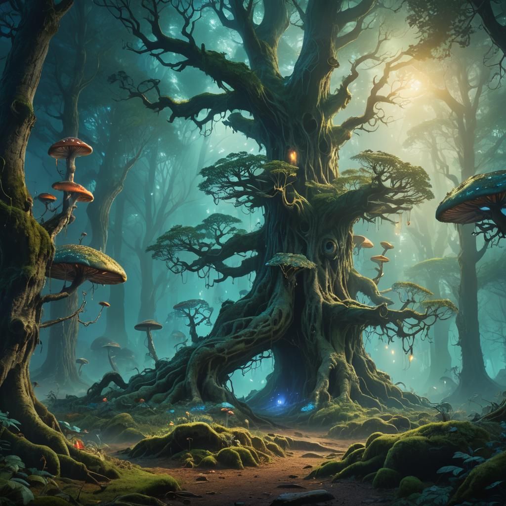 Enchanting Forest Concept Art in Ethereal Light
