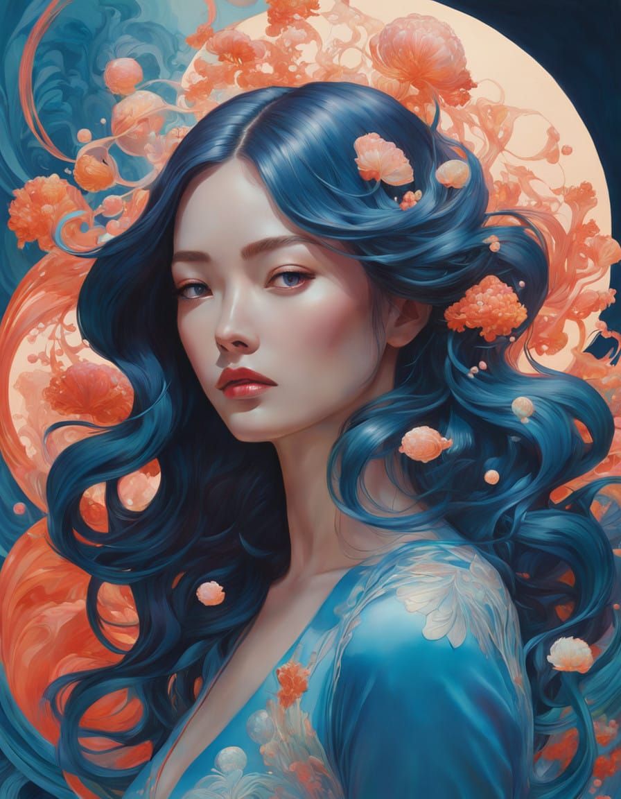 Dreamy Water Nymph with Iridescent Bubble Hair