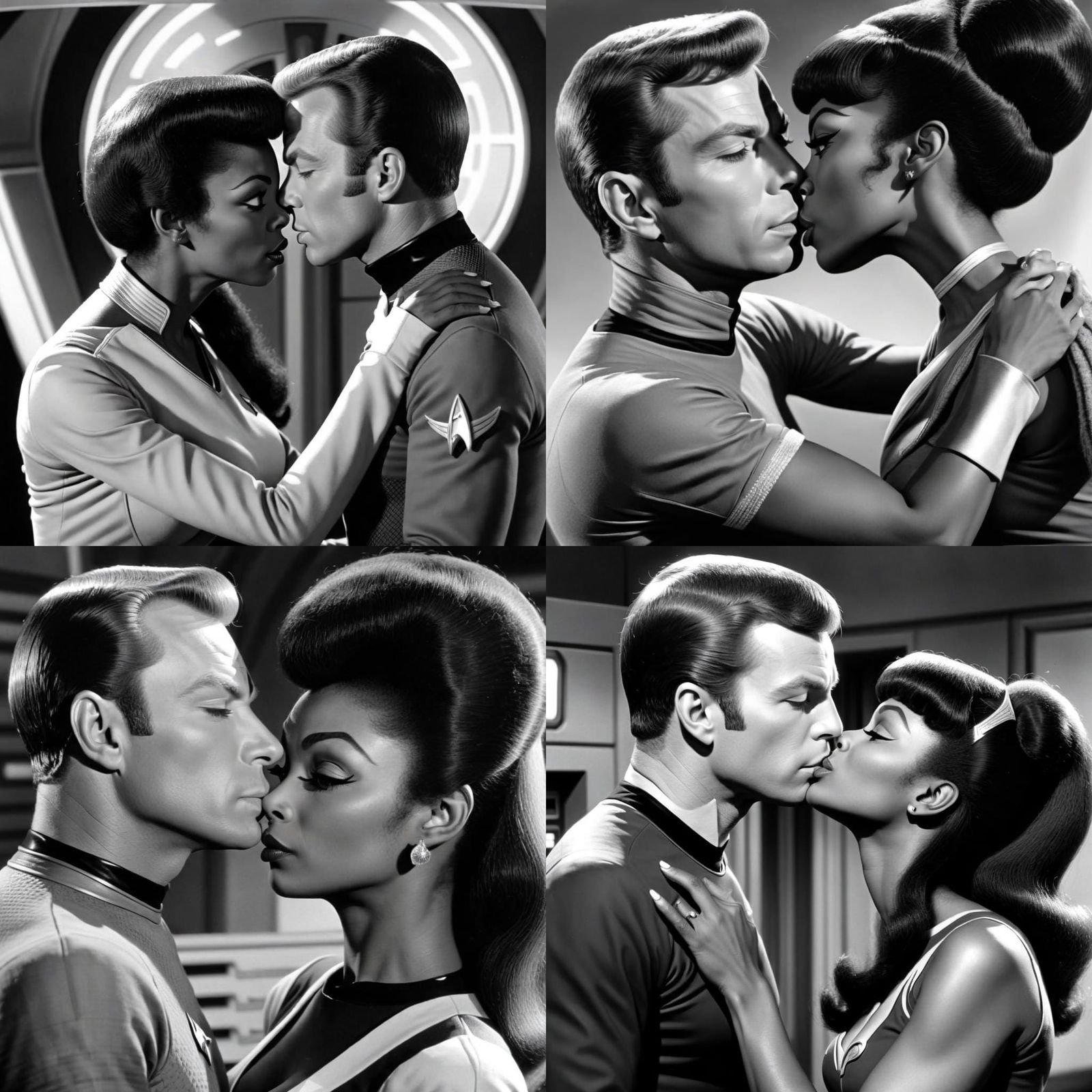 Star Trek: Kirk and Uhura Monochrome Kiss