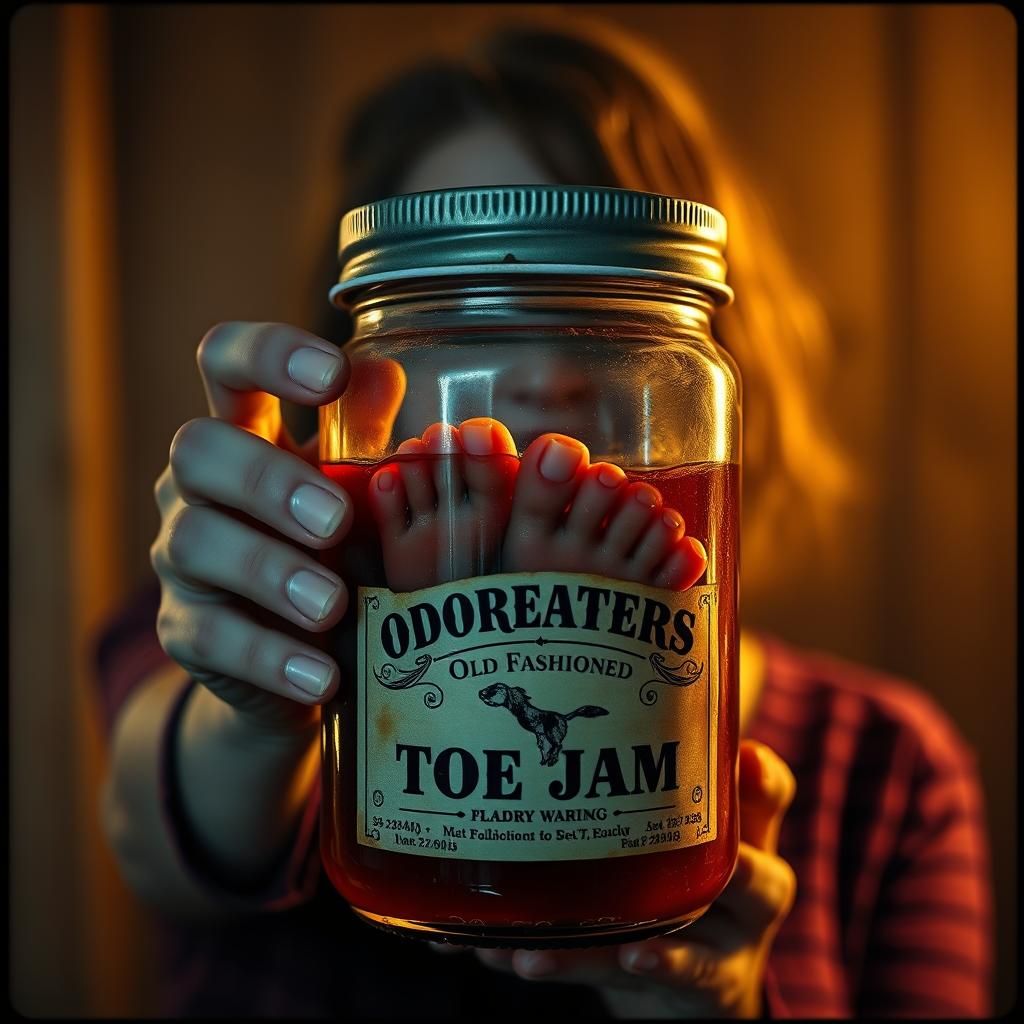 Vintage Toe Jam Advertisement with Cheerful Woman