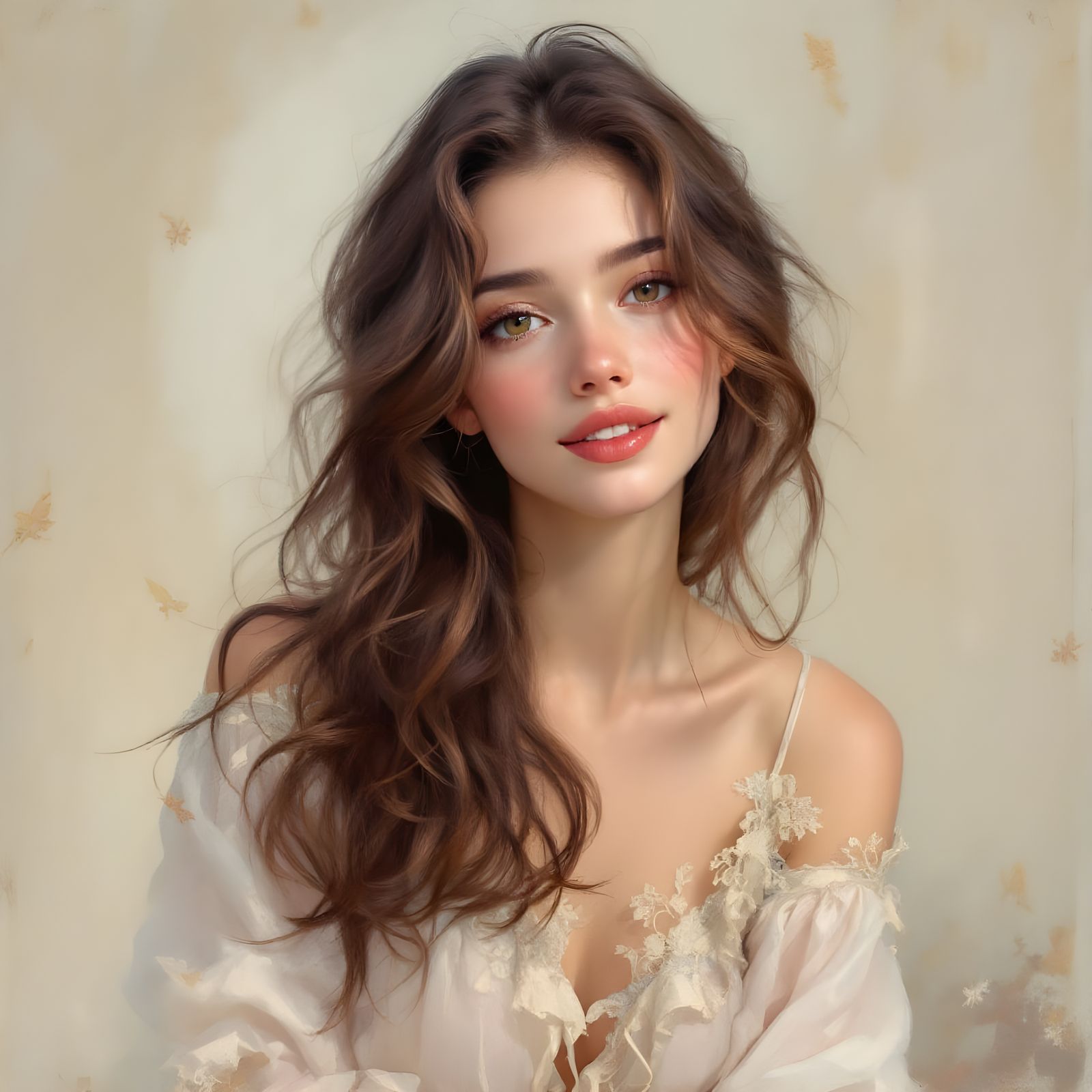 Impressionistic Beauty with Soft Smile