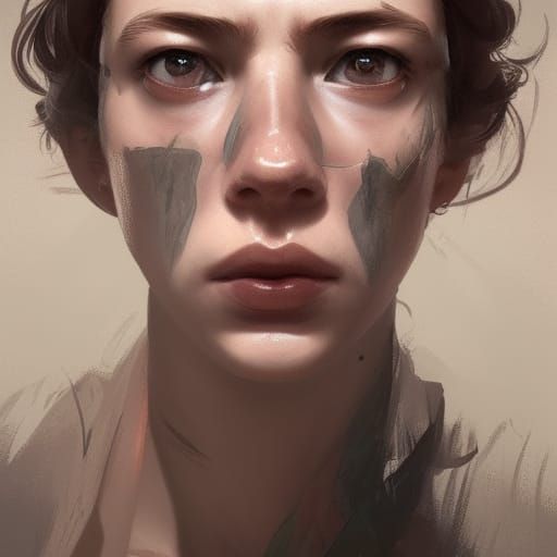 1930s Prisoner Portrait in Art Nouveau Style