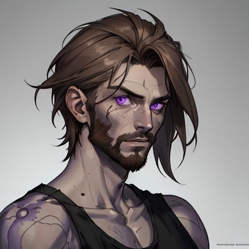 Malnourished Man Portrait in Hyperdetailed Digital Art