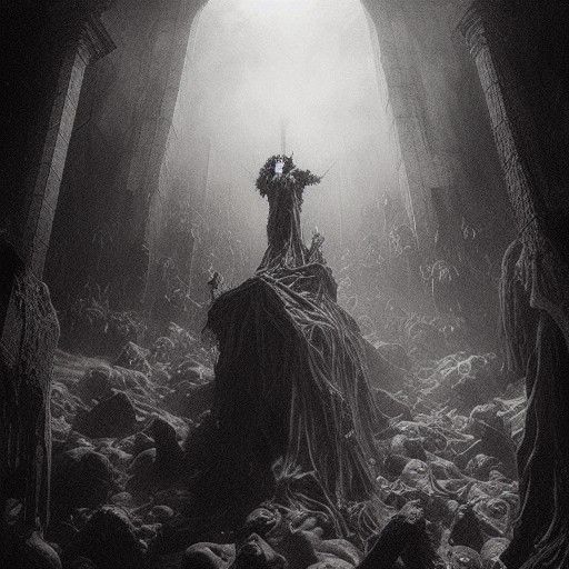 Dark Heart of Nightmare: Sinister Charcoal Drawing