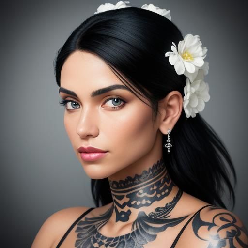 Latina Woman Portrait in Black Bikini, Professional Photogra...