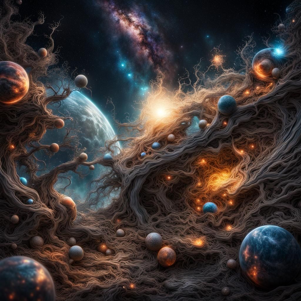 Fantasy Cosmic Realm with Hyperrealistic Details