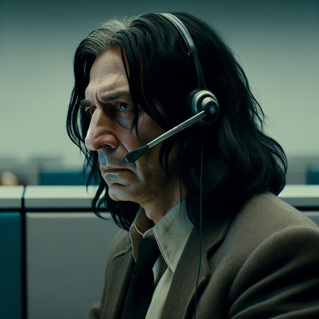 Demotivated Wizard in Office Cubicle