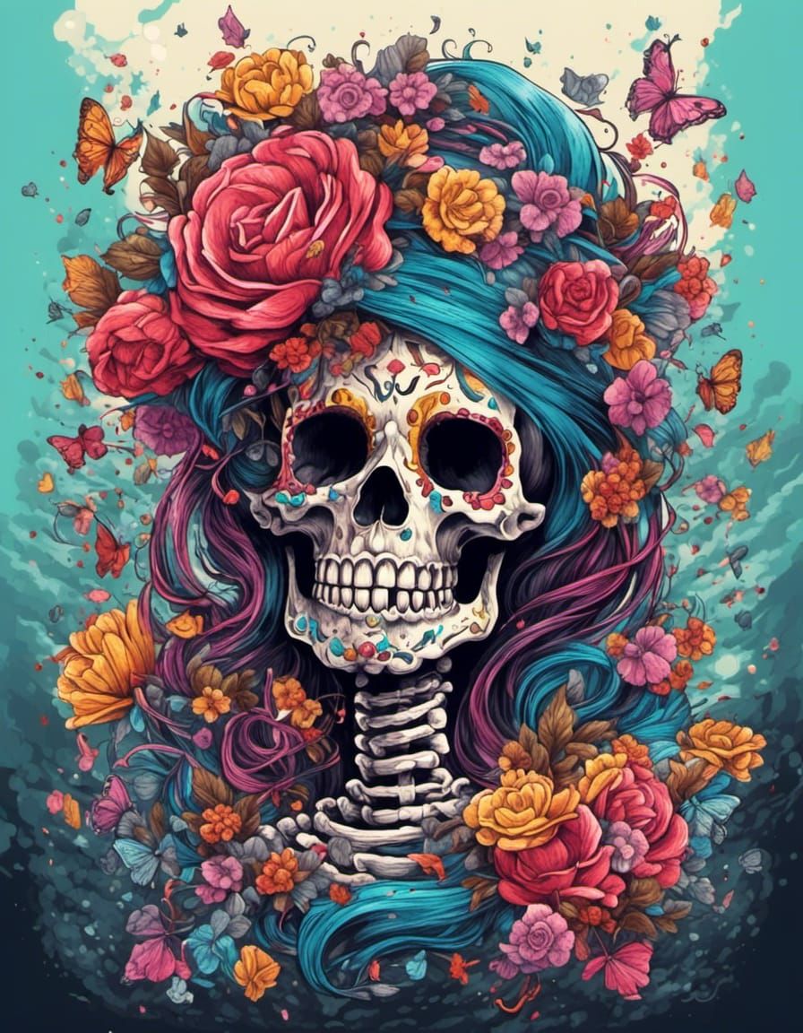 Candy Skull PNG T-Shirt Design