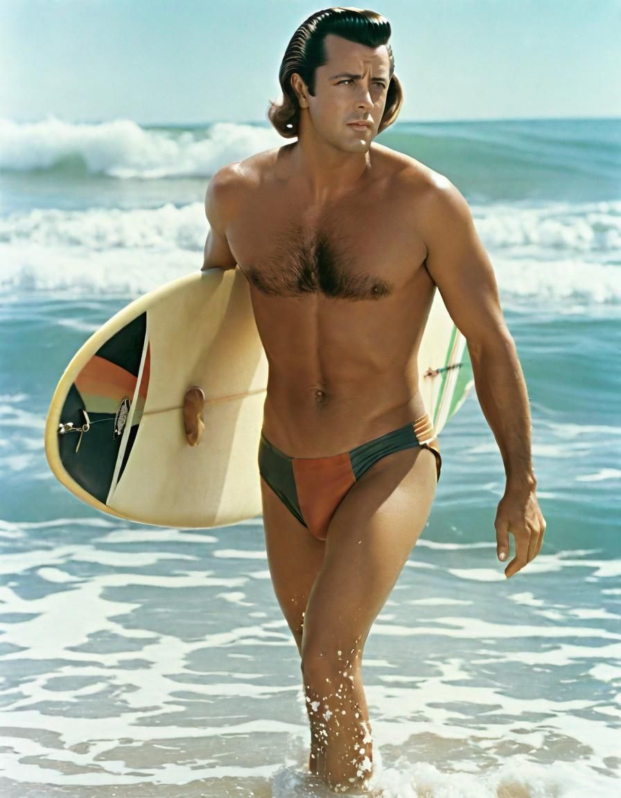 1960s Surfer Film Still in Pictorialist Style