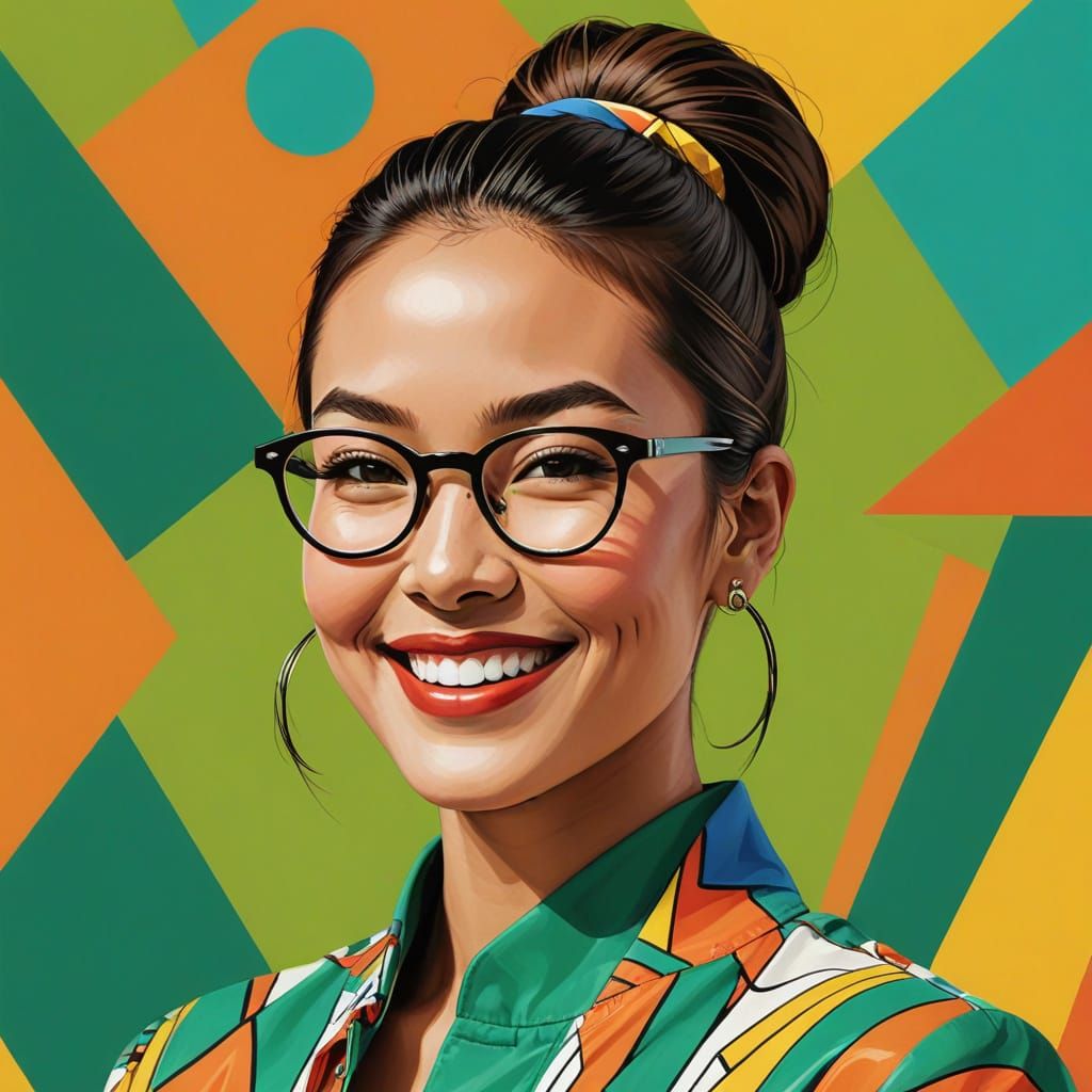 Confident Pop Art Woman Exudes Modern Sophistication