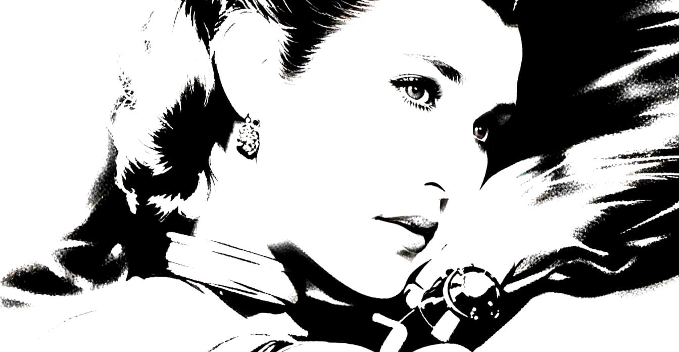 Princess Leia Close-Up Portrait in Black and White