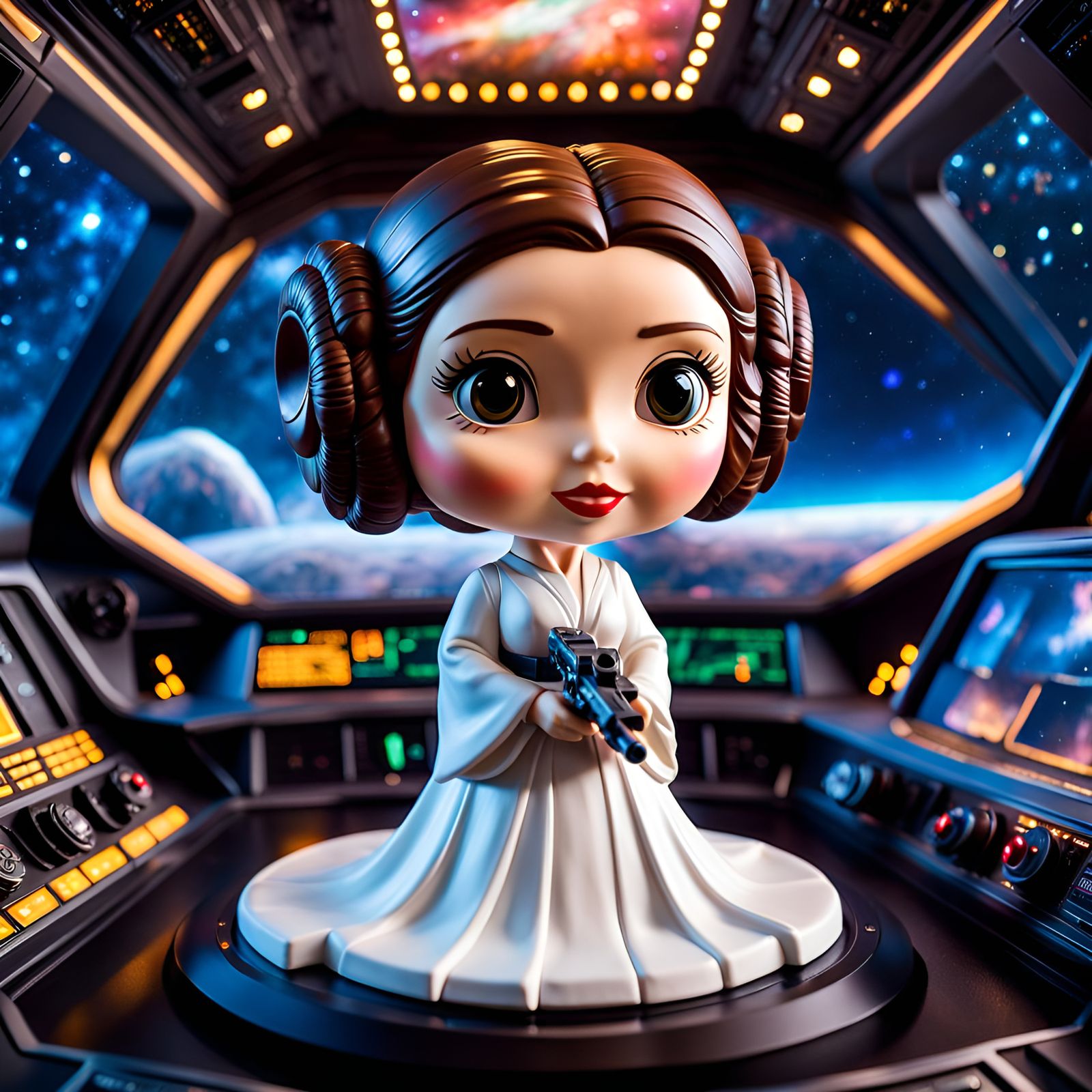 Princess Leia Bobblehead in Starship: Hyperdetailed Sci-Fi