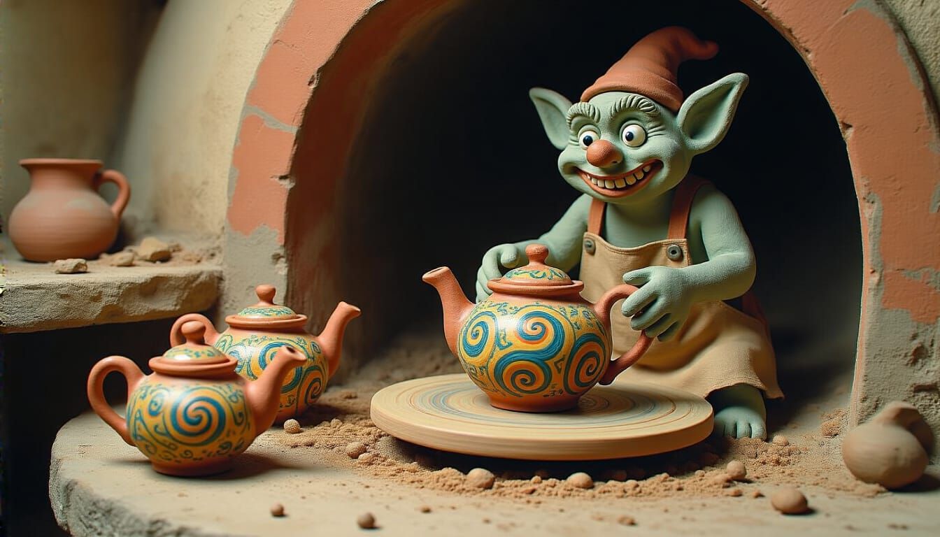 Clay Gremlin's Haunted Pottery Wheel: Whimsical Art