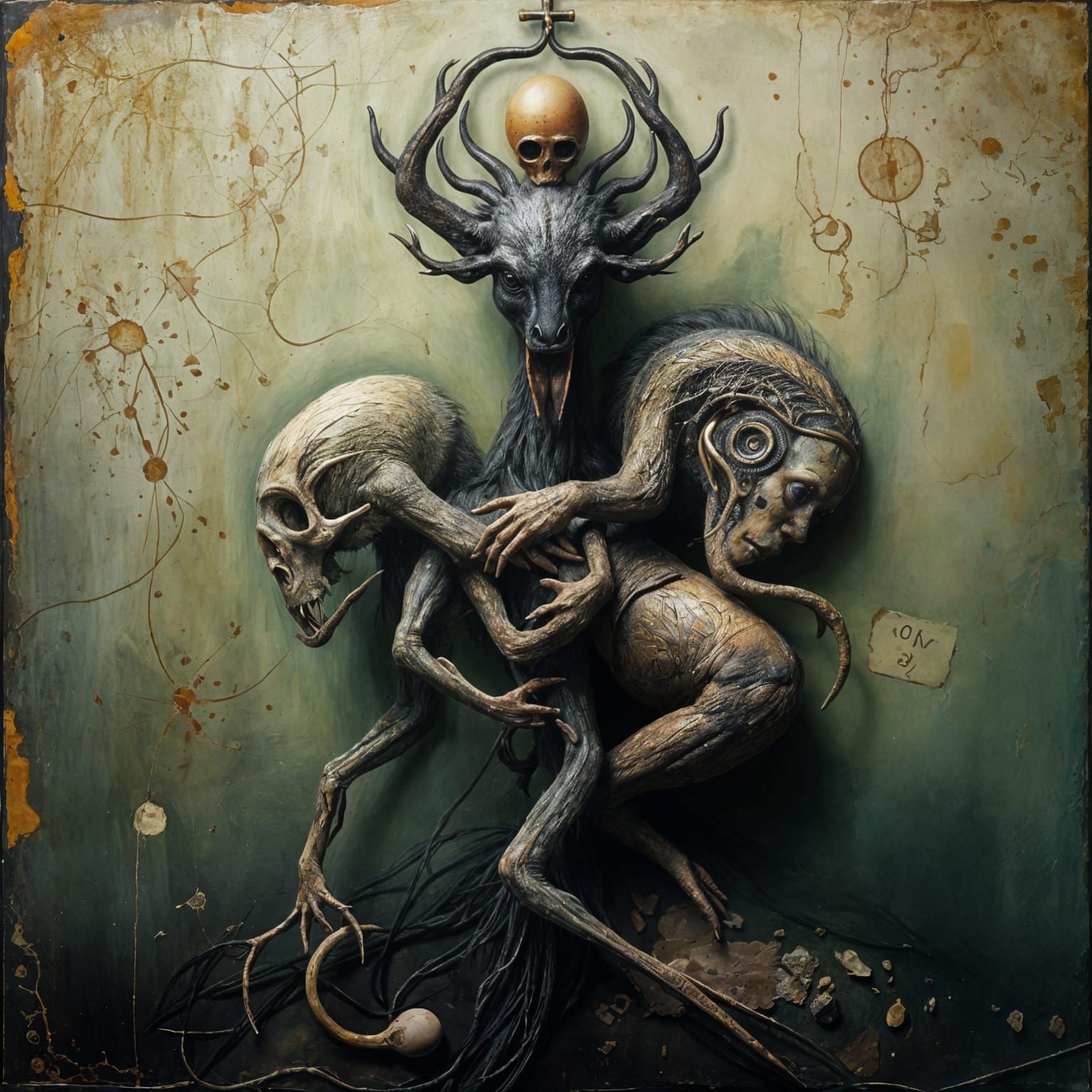 Evolutionary Artwork in Mixed Media Oil and Egg Tempera