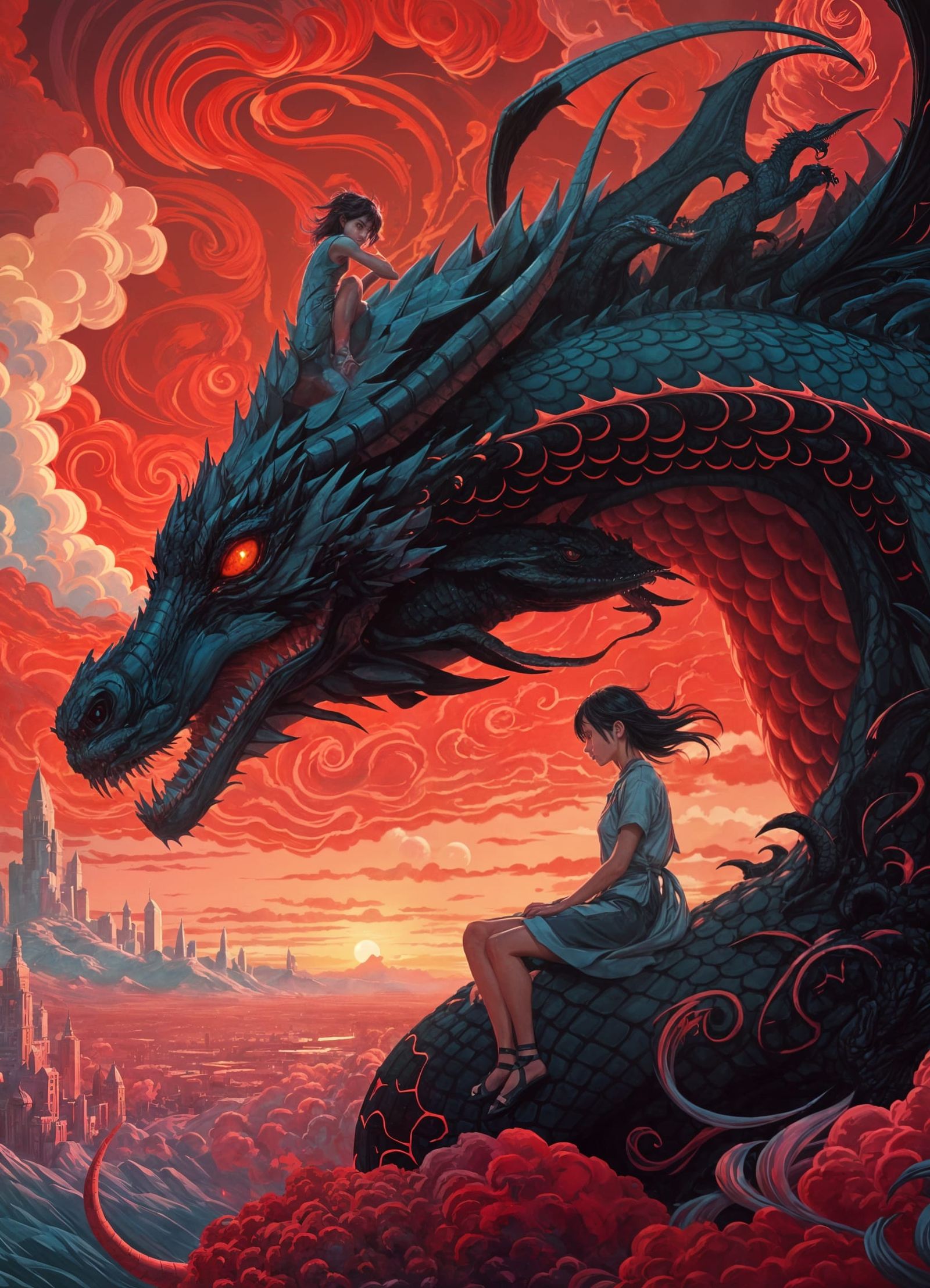 Girl and Dragon in Wasteland, Animation Style