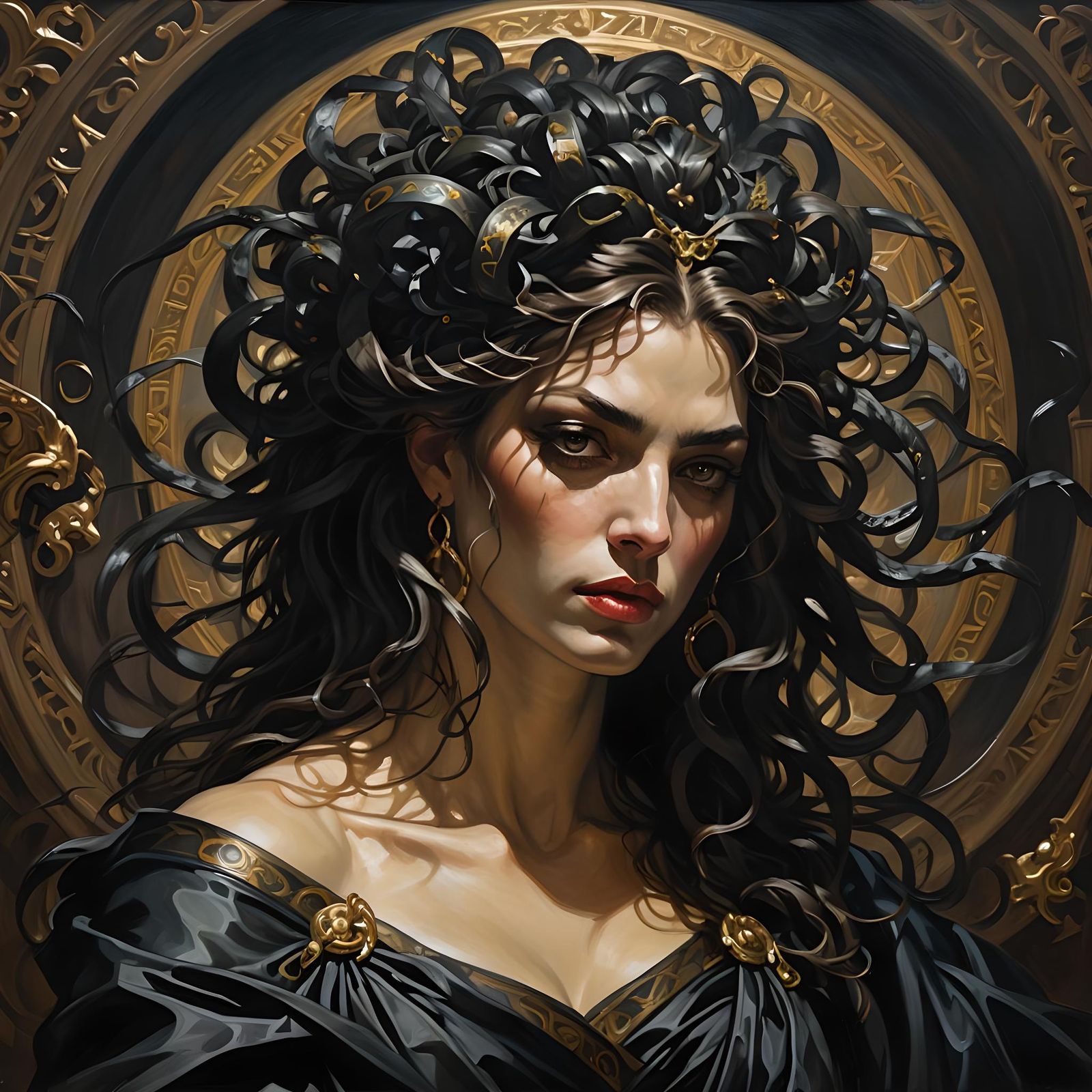 Medusa in Dark Fantasy Art Style