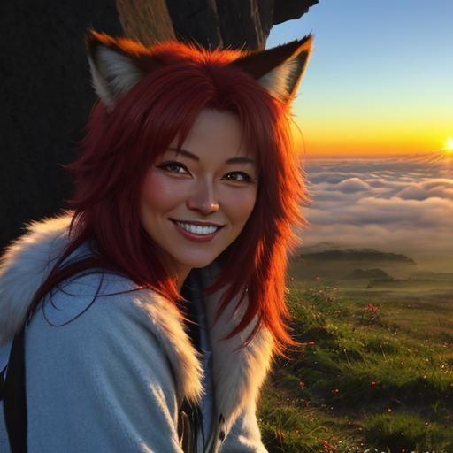 Fox Smiles in Sunrise: Endearing Morning Scene