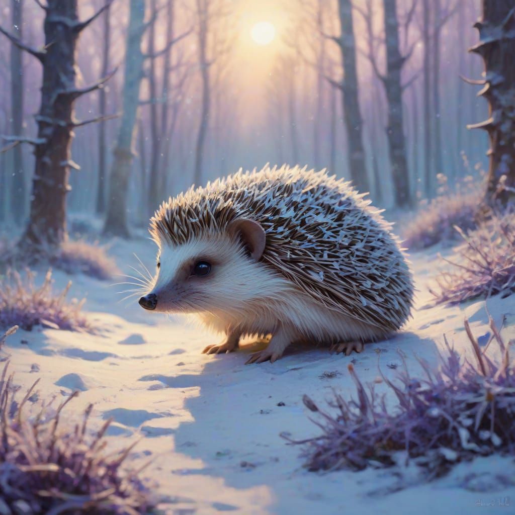 Surreal Winter Landscape in Vibrant Impressionist Style