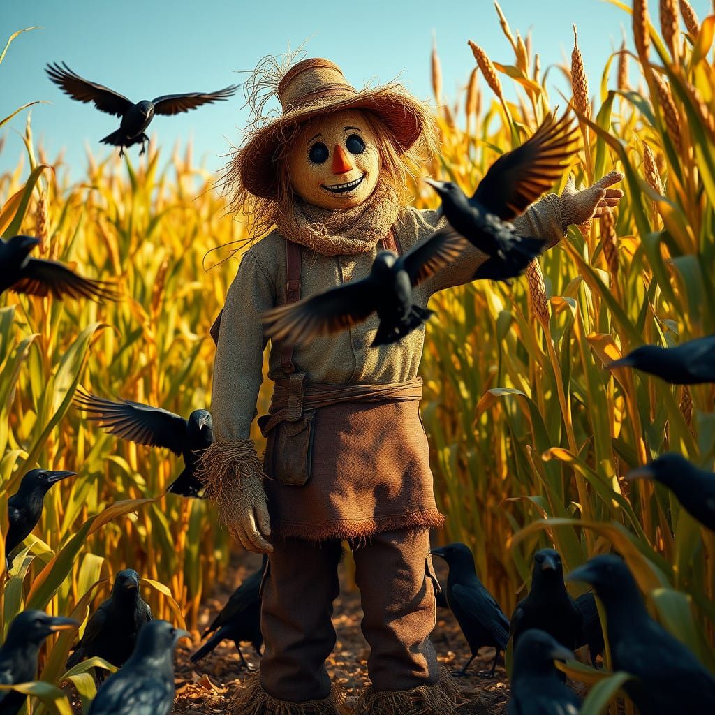 Harvest Whimsy: Mysterious Gathering in Golden Corn Maze