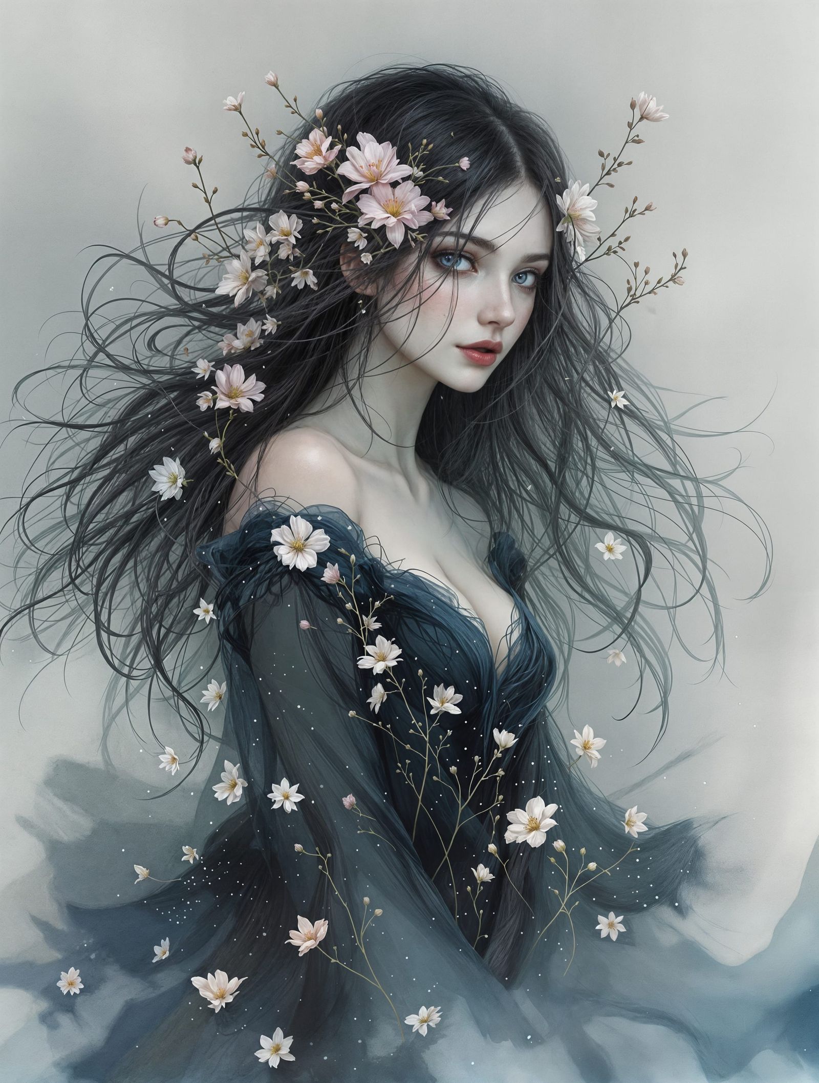 Ethereal Goddess in a Dreamlike Landscape