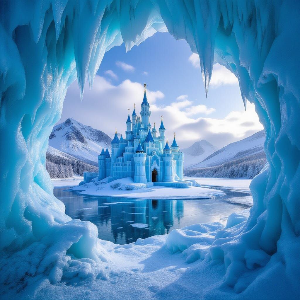 Stunning Ice Castle Engraving in Hrip