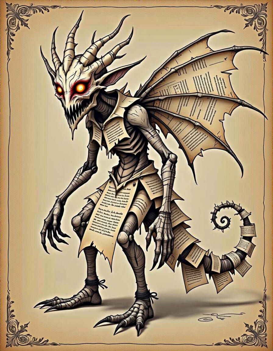 Asymmetrical Fae Cryptid in Paper Labyrinth