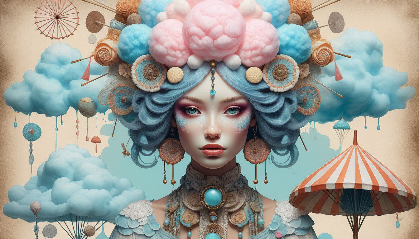 Girl in Whimsical Candyland