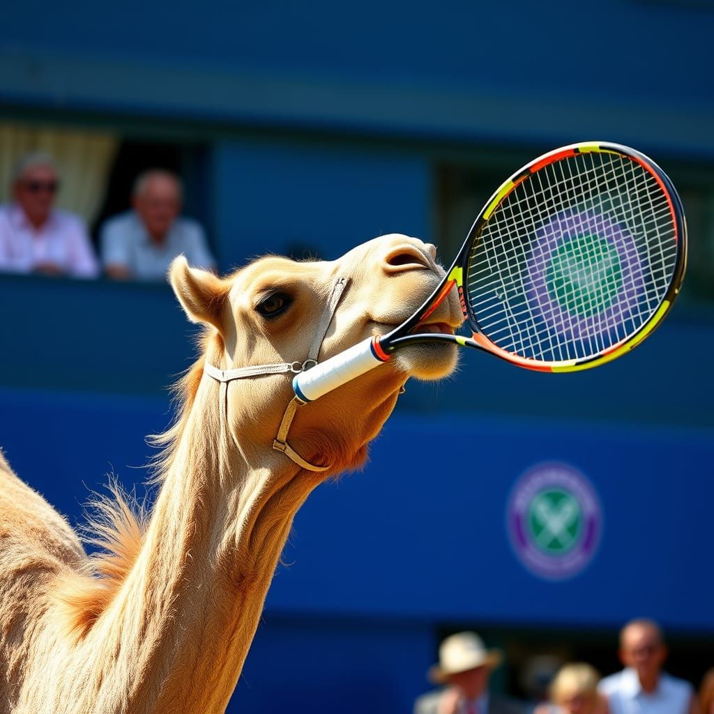 Camel Competes in Wimbledon Tennis Tournament