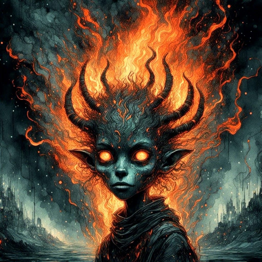 Surreal Sci-Fi Devil in Sin City Style