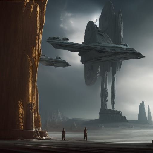 Epic Star Wars Scene in Digital Matte Painting