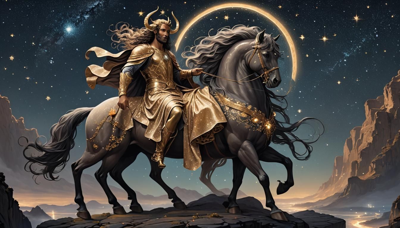 Celestial Centaur Under Sparkling Night Sky