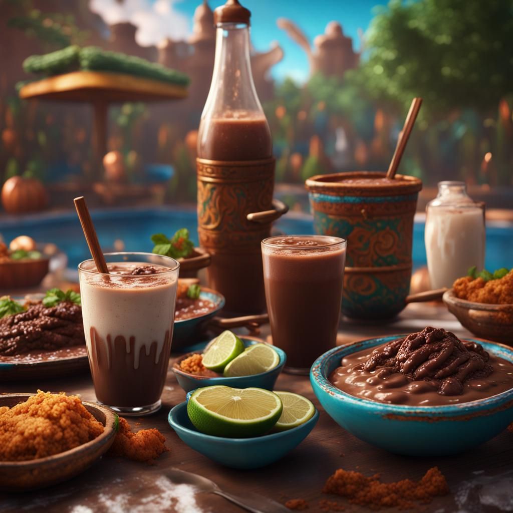 Delicious Mexican Meal with Mole Sauce, Artstation Quality