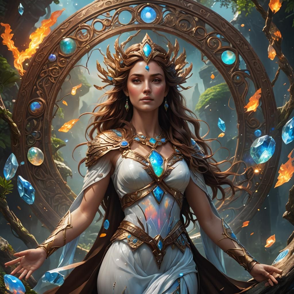 Goddess Rebecca of Elements, Detailed Digital Painting