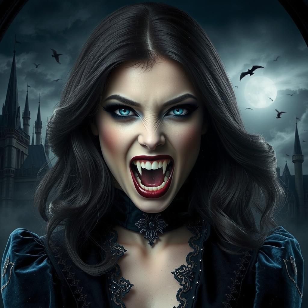 Ravishing Vampire Portrait in Dark Fantasy Style