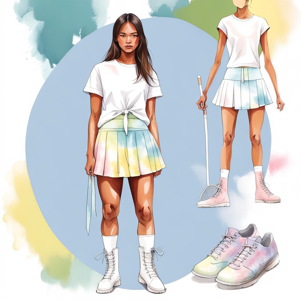 Summer Sportswear Model Fashion Illustration