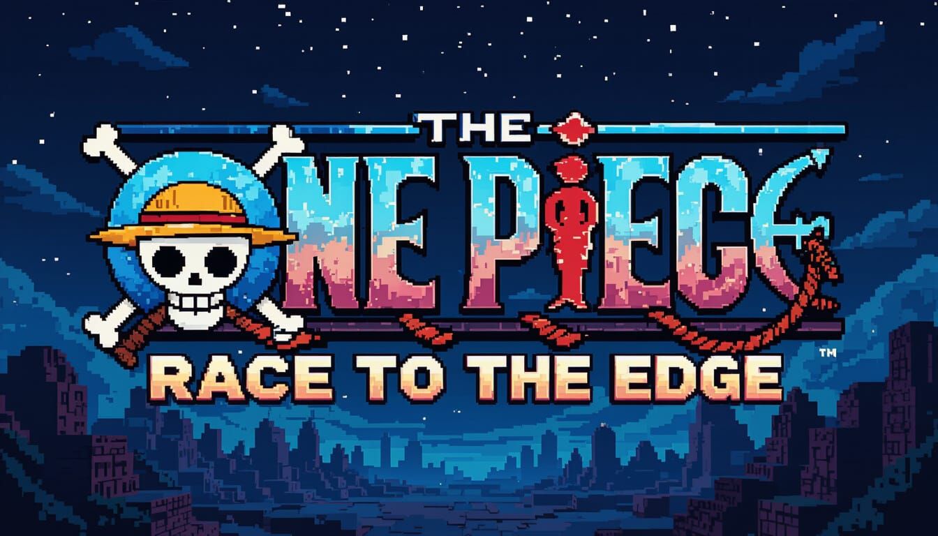 Minecraft One Piece Logo in Dystopian Matte Style