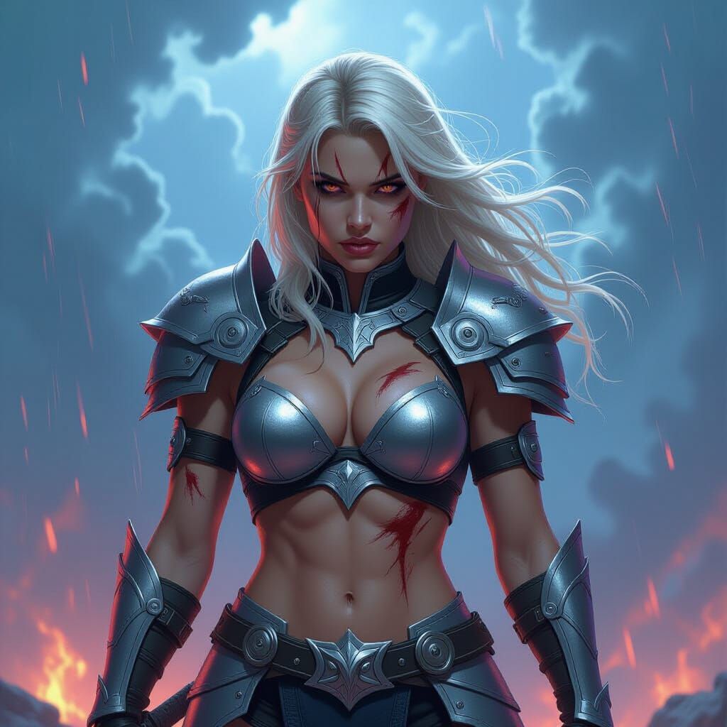 Battle-Hardened Valkyrie Against Cosmic Storm