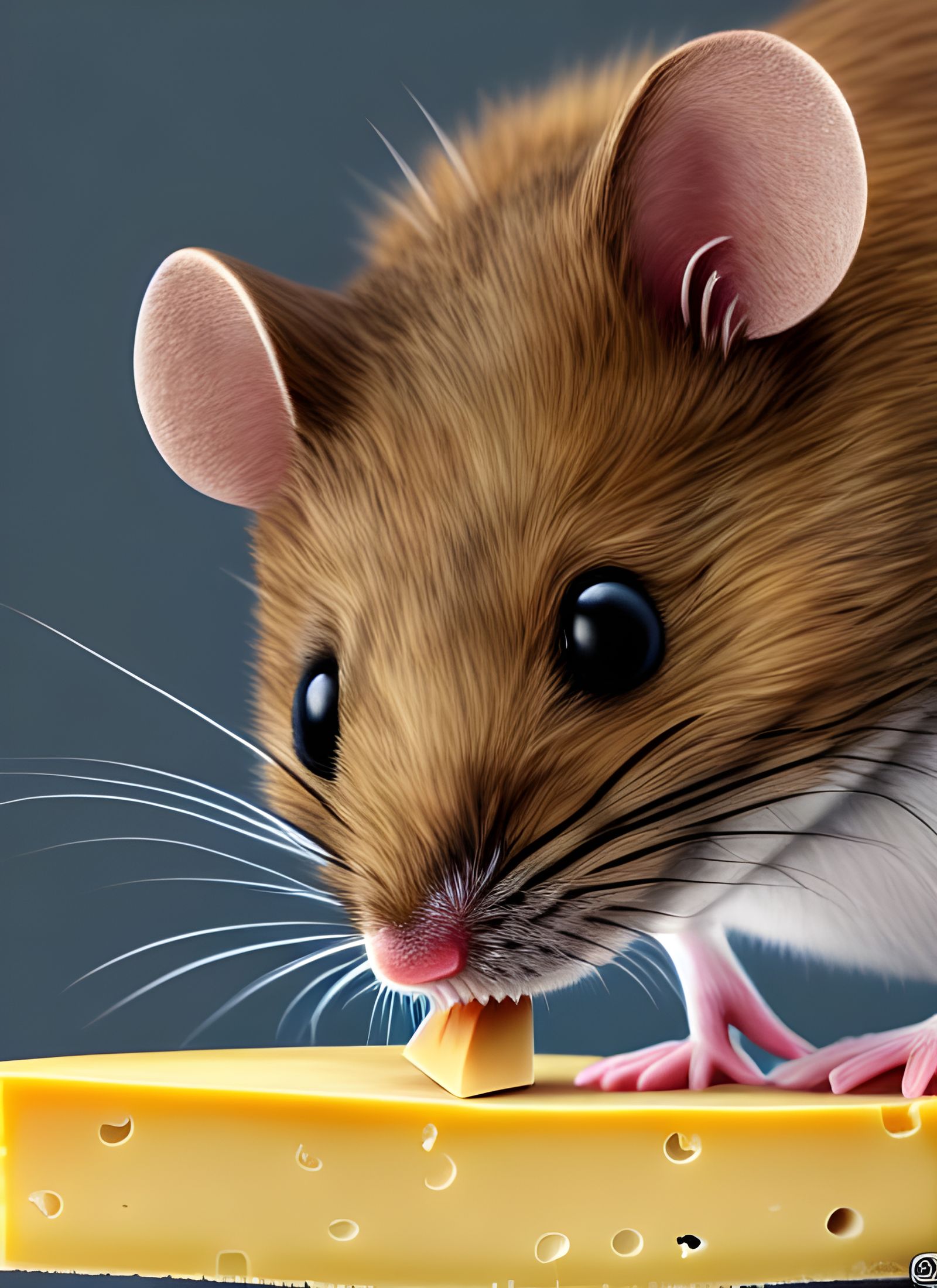 Cute Mouse Steals Last Cheese Bite