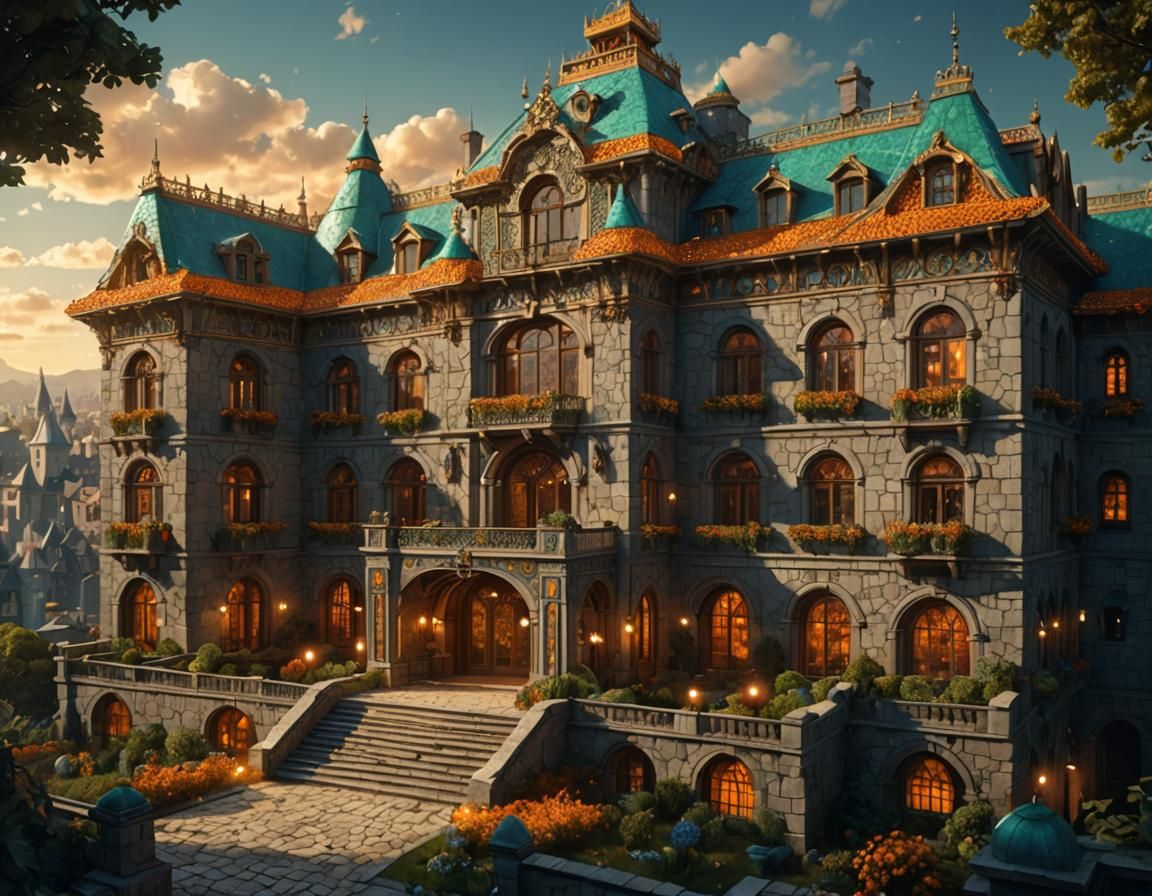 Grandiose Medieval Mansion with Rooftop Garden