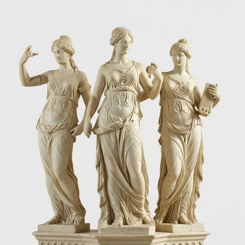 Sculpture of the Muses in the style of Praxiteles