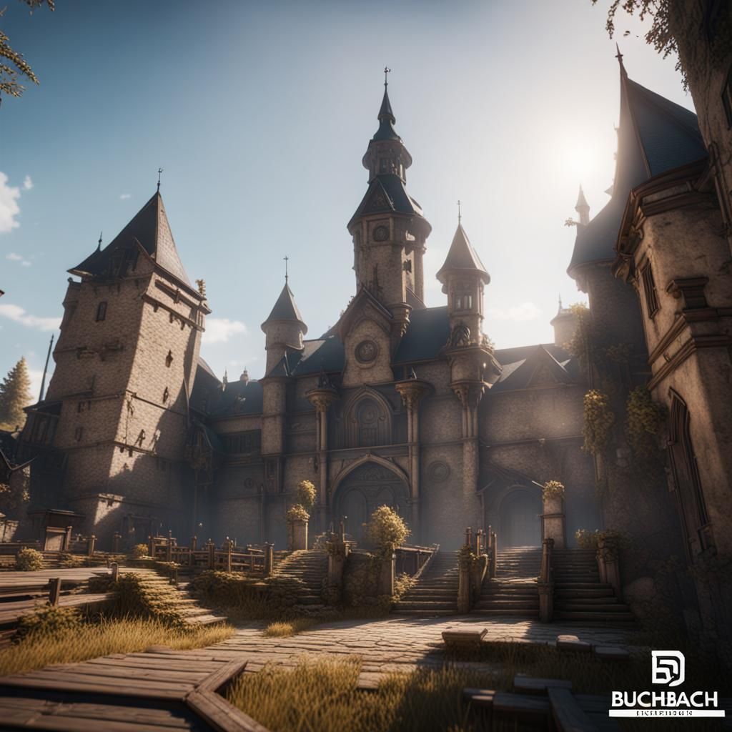 Buchach in 3D Game Cinematic Style