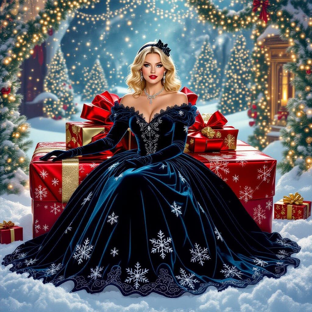 Sabrina Spellman in Christmas Wonderland, Digital Art