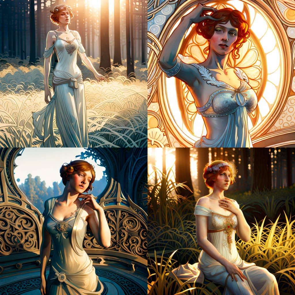 Art Nouveau Morning Frost with Filigree Details