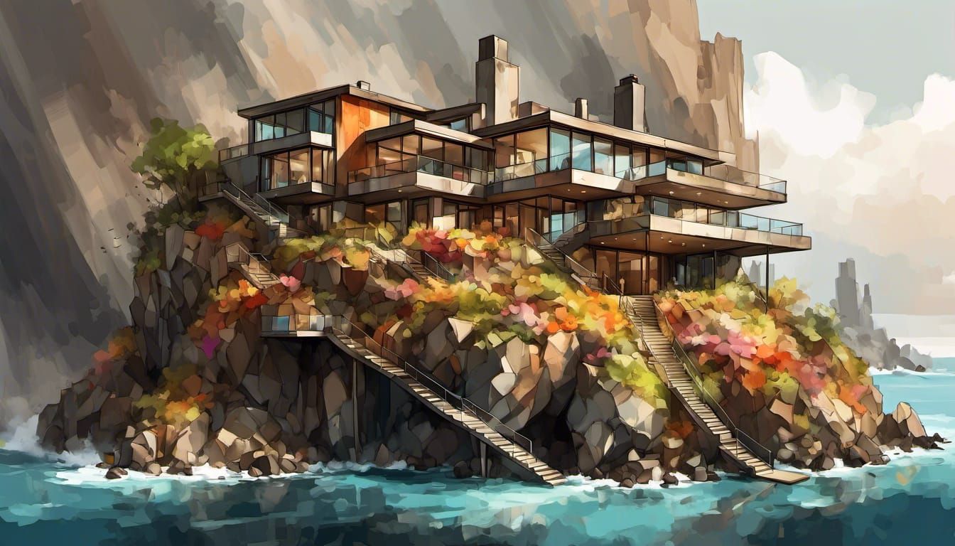 Villain's Volcano Hideout: Architectural Concept