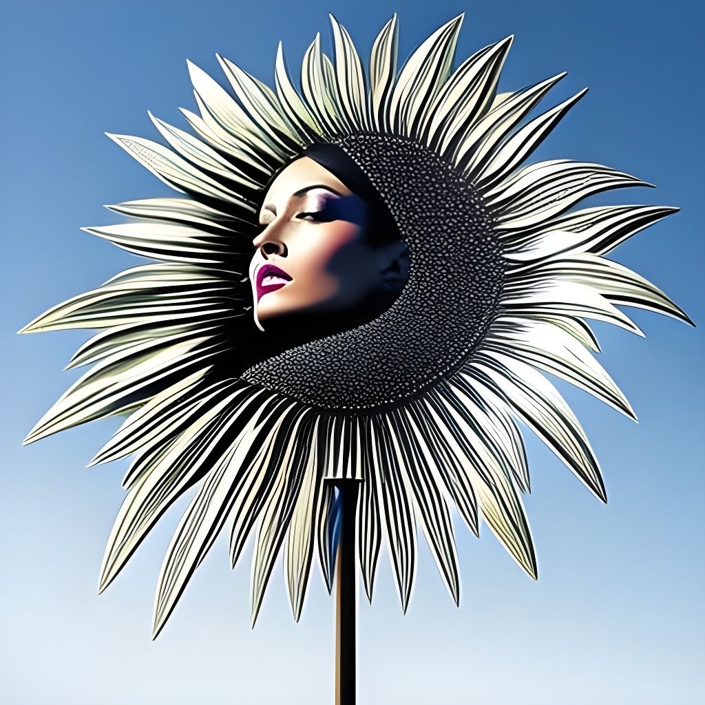 Elegant Woman with Vacuum Cleaner Botanical Art