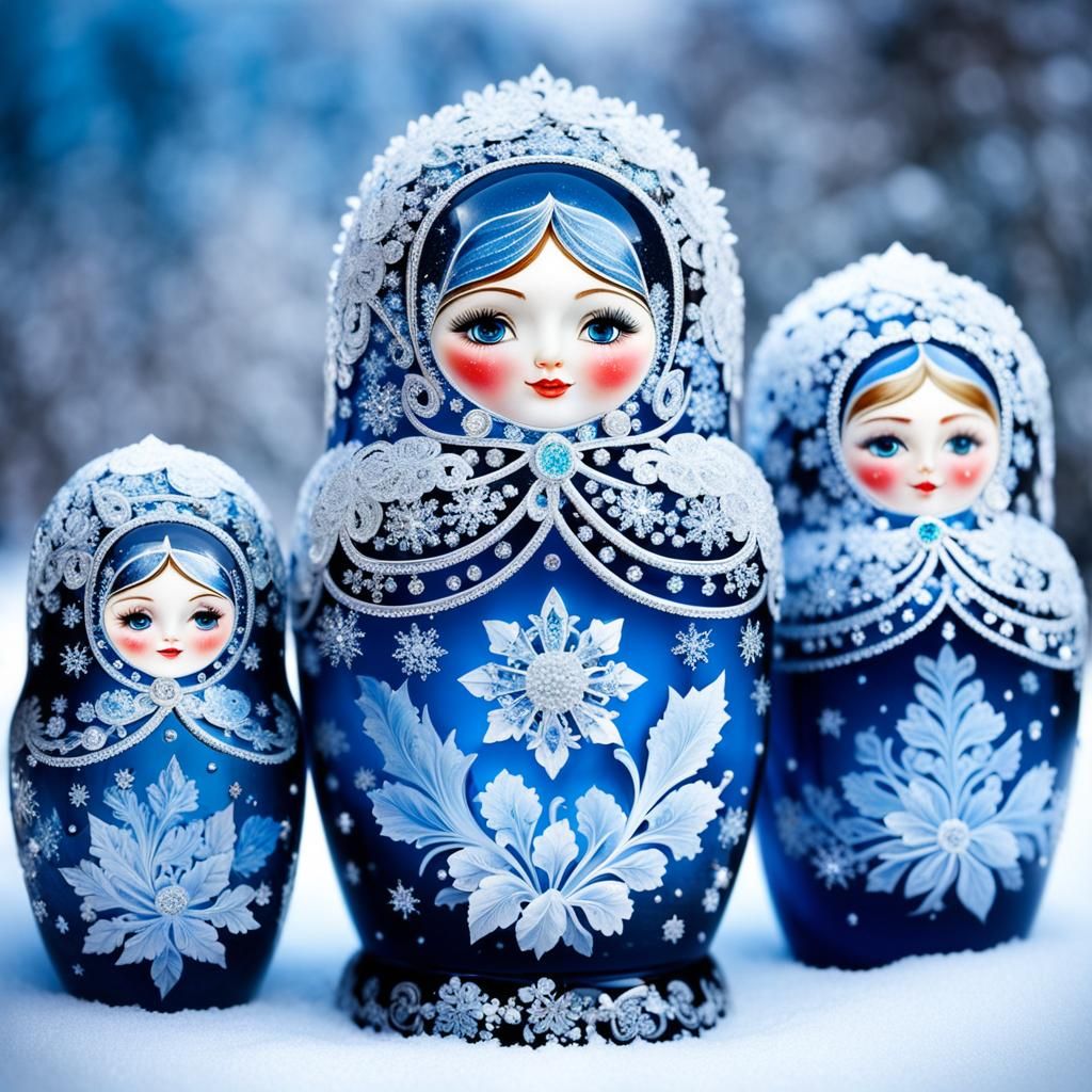 Crystal Ice Matryoshka Dolls by Jansson