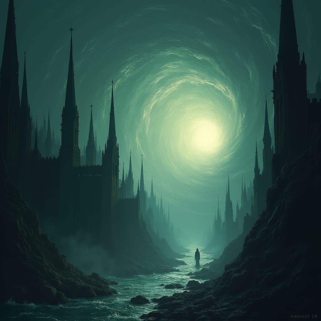 Eye of Terror Warp Storm: A Gothic Sci-Fi Dreamscape