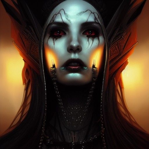 Vampire Queen in Coffin: Hyperdetailed Concept Art